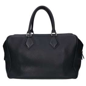 HERMES Fjord Plume Four Tote 40 Boston Bag in Black with Silver Hardware, Men's