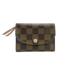 LOUIS VUITTON N64423 Porte Monnaie Rosary Fragment Case Damier Card Wallet Brown Women's