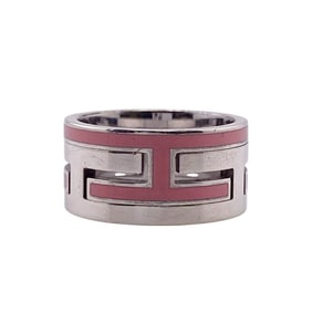 HERMES Move Ash Ring Silver Ladies