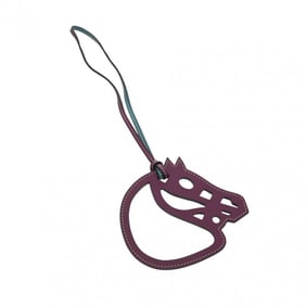 HERMES Paddock Cheval Purple/Blue Unisex Swift Keychain