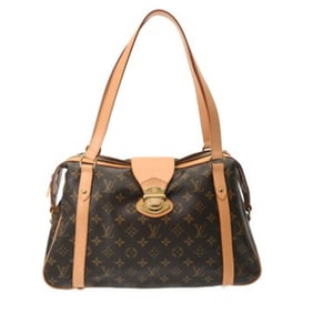 LOUIS VUITTON Monogram Strazer PM Brown M51186 Women's Canvas Shoulder Bag