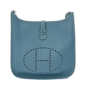 HERMES Evelyne 3 PM Blue Jean Shoulder Bag in Taurillon Clemence Leather, Circa 2011, with O Stamp