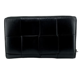 Bottega Veneta BOTTEGAVENETA Cassette Round Long Wallet Black Men's