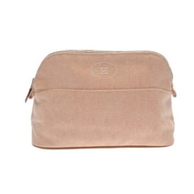 HERMES Bolide Ecru/Orange Women's Toile H Pouch