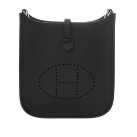 HERMES Evelyn TPM Black W Stamp (circa 2024) Women's Taurillon Clemence Leather Shoulder Bag, Unused