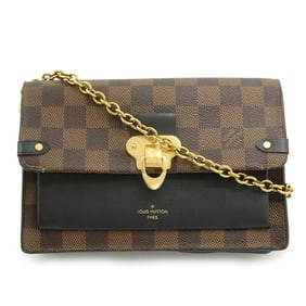 LOUIS VUITTON Damier Portefeuille Vavin Shoulder Bag with Chain in Noir Black (N60221)