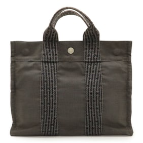 HERMES Air Line Tote PM Bag, Handbag, Mini Tote, Canvas, Gray, Black