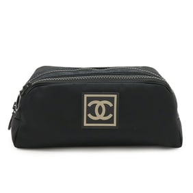 CHANEL Sport Line Coco Mark Second Bag, Nylon Canvas, Black, A19975