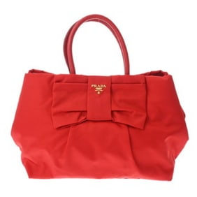 PRADA Prada Ribbon Red BN1601 Women's Nylon Handbag