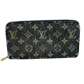 LOUIS VUITTON M81226 Zippy Wallet Round Jacquard Denim Monogram Long Blue Women's