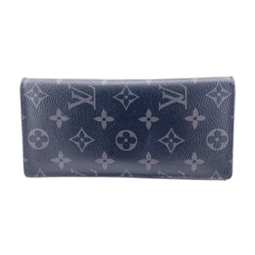 LOUIS VUITTON M61697 Portefeuille Brazza Monogram Eclipse Long Wallet Black Men's