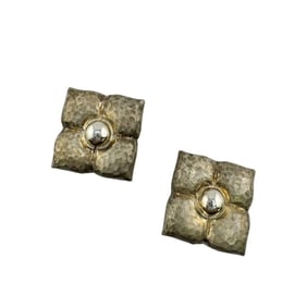 TIFFANY&Co. Tiffany Hammered 925 14.2g Flower Earrings Silver Women's