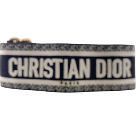 Christian Dior Jacquard Embroidery Shoulder Strap White Women's