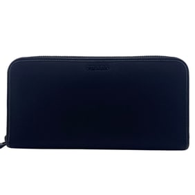 PRADA 2ML317 Round Long Wallet Black Unisex