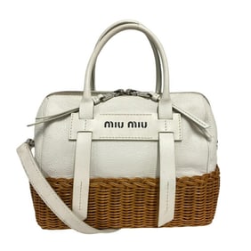 MIUMIU Miu Basket Handbag Brown Women's
