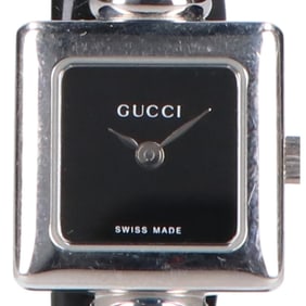 GUCCI 1900L Wearface Quartz Bangle Watch, Silver, Women's