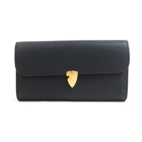 Burberry long wallet, leather, black, for men and women, 56385a