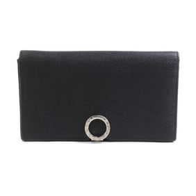 BVLGARI Men's Black Leather Bi-fold Long Wallet 56387g