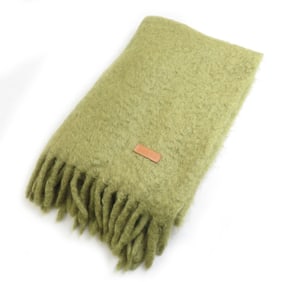 LOEWE wool and mohair scarf in yellow-green for men women, e61018a