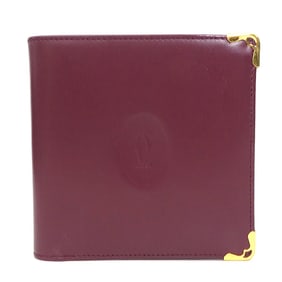 Cartier Must Line Leather Bi-fold Wallet, Bordeaux, Men's/Women's, r10842a
