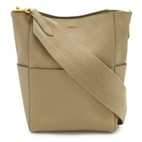 CELINE Sangle Bucket Small Shoulder Bag in Beige Leather (189303)