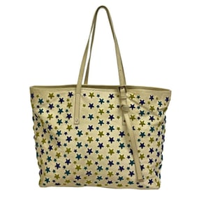 JIMMY CHOO Star Stud Tote Bag White