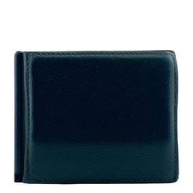 Valextra Money Clip Card Case Wallet Green Men's