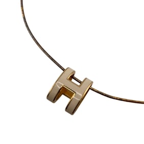 HERMES Pop Ash Choker Necklace Chain White Women's