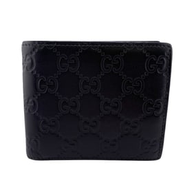 GUCCI 365467 Guccissima GG Pattern Bifold Wallet Black Men's