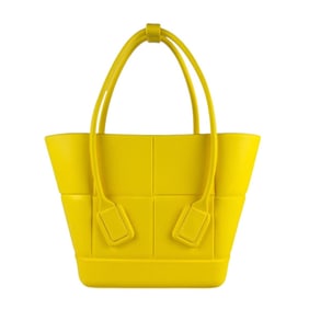 Bottega Veneta Arco Tote Handbag in Rubber, Yellow, Women's, z7389