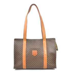 Celine Shoulder Bag, Macadam Coated Canvas, Brown, Men's/Women's, H31653a