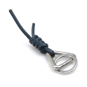 Bottega Veneta Key Ring Charm Leather and Metal Navy for Men Women h31647a