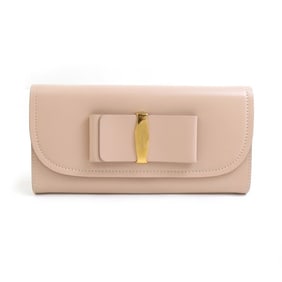 Salvatore Ferragamo Women's Beige Leather Long Wallet 56383a