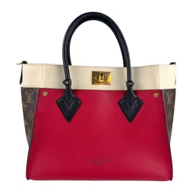 Louis Vuitton Monogram On My Side MM Handbag/Shoulder Bag in Canvas and Leather, Rouge Pilat,