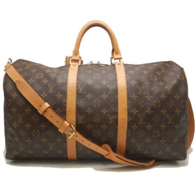 LOUIS VUITTON Monogram Keepall Bandouliere 50 M41416 Boston Bag Brown Women's 253294