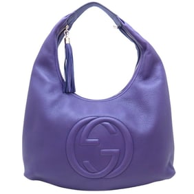 GUCCI Soho Line Hobo Shoulder Bag, 282304, Leather, Purple, Women's, 352838