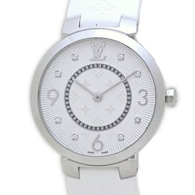 LOUIS VUITTON Tambour MM 8P Diamond Q13MJZ Women's Watch 40123