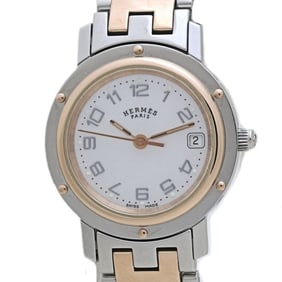 HERMES Clipper Nacrée New Buckle CL4.221.212 3824 Women's Watch PGP (Pink Gold Plated) xSS 40118