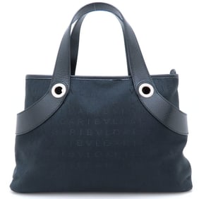 BVLGARI Bvlgari Mania Handbag in Canvas and Leather, Black, Women's, 352834