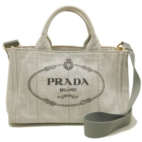 PRADA Prada Canapa 1BG439 Handbag Denim BIANCO Women's 253291