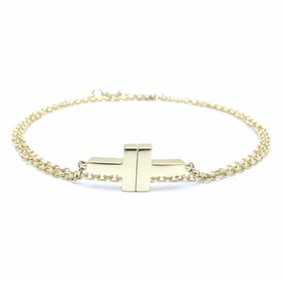 TIFFANY & Co. Tiffany T TWO Double Chain Bracelet in 18K Yellow Gold for Women, 294373