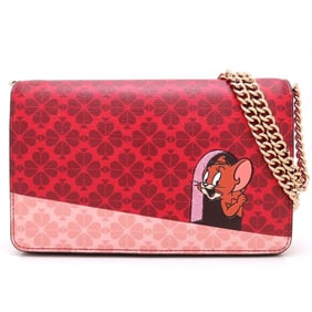 Kate Spade Tom & Jerry Chain Shoulder Bag PWRU774 Leather Red Women's 352803