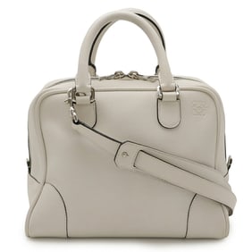 LOEWE Anagram Amazona 75 Handbag/Shoulder Bag in White Leather (301.30.L03)