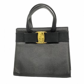Salvatore Ferragamo Vara Leather Handbag in Black for Women