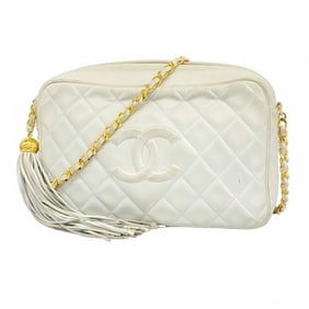 Chanel Shoulder Bag with Matelasse Chain Bag, Lambskin, Sky Blue, Women's