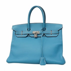 Hermes Hermès Birkin 35 Togo Blue Jean Handbag (G Stamp) for Women