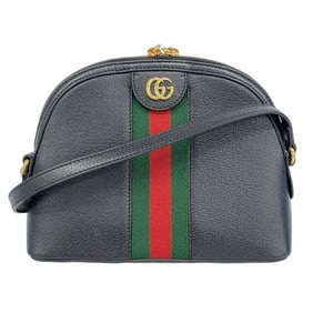 Gucci Sherry Line GG Marmont Shoulder Bag 499621 Leather Black Women's