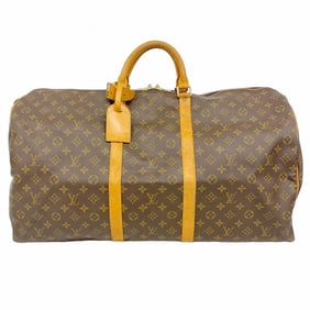 Louis Vuitton Monogram Keepall 60 Boston Bag M41422 Brown Men's and Women's