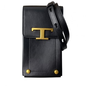 Tod's T Timeless Phone Shoulder Bag, Crossbody Gold and Black
