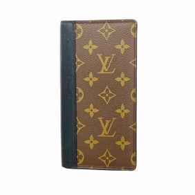 Louis Vuitton Monogram Macassar Portefeuille Brazza Long Wallet M69410 Brown/Black Men's